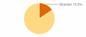 Percentuale cittadini stranieri Comune di Pordenone