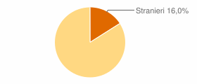 Percentuale cittadini stranieri Comune di Pordenone