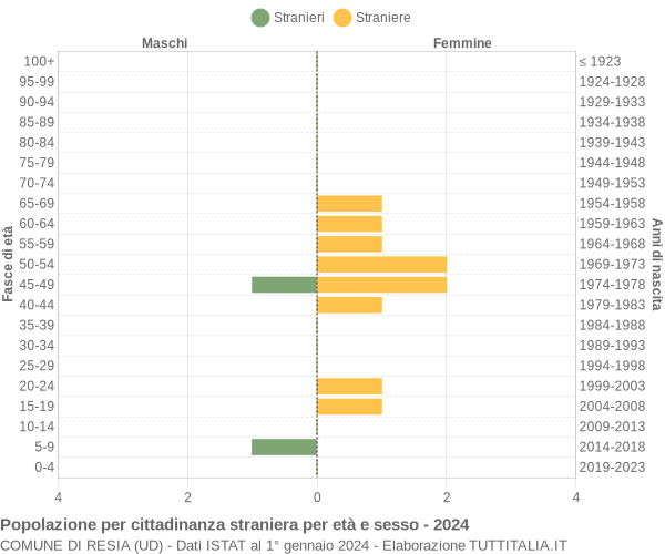 Grafico cittadini stranieri - Resia 2024