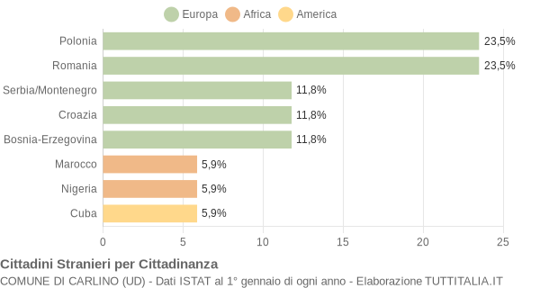 Grafico cittadinanza stranieri - Carlino 2006