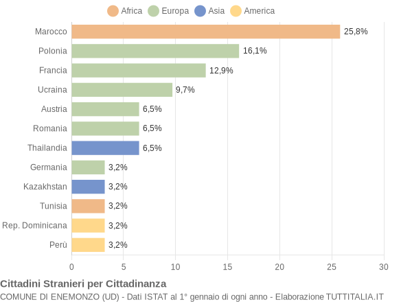 Grafico cittadinanza stranieri - Enemonzo 2016