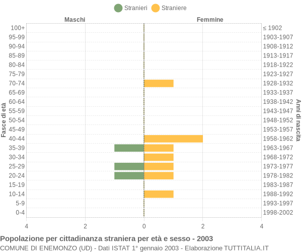 Grafico cittadini stranieri - Enemonzo 2003