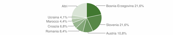 Grafico cittadinanza stranieri - Tarvisio 2007