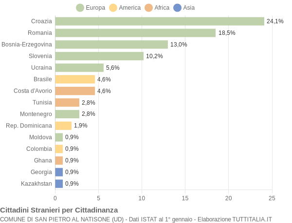 Grafico cittadinanza stranieri - San Pietro al Natisone 2017