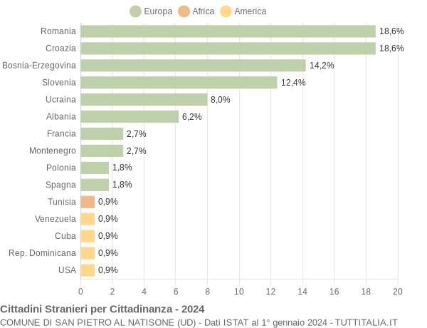 Grafico cittadinanza stranieri - San Pietro al Natisone 2024