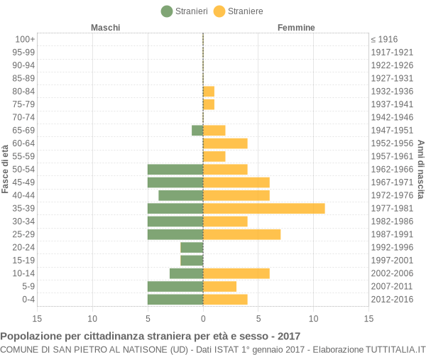 Grafico cittadini stranieri - San Pietro al Natisone 2017