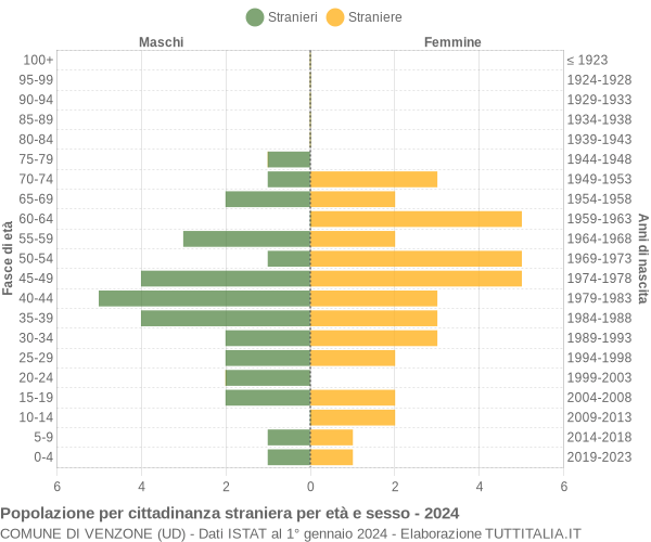 Grafico cittadini stranieri - Venzone 2024