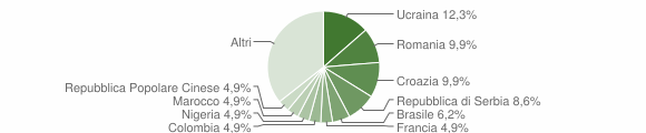 Grafico cittadinanza stranieri - Attimis 2010