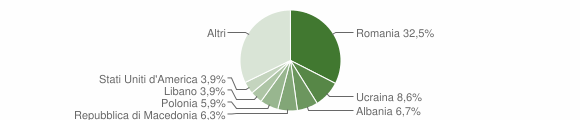 Grafico cittadinanza stranieri - Budoia 2009
