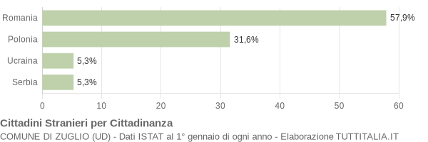 Grafico cittadinanza stranieri - Zuglio 2010