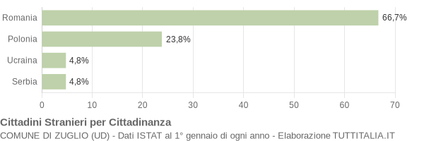 Grafico cittadinanza stranieri - Zuglio 2011