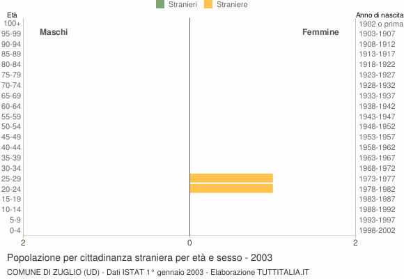 Grafico cittadini stranieri - Zuglio 2003