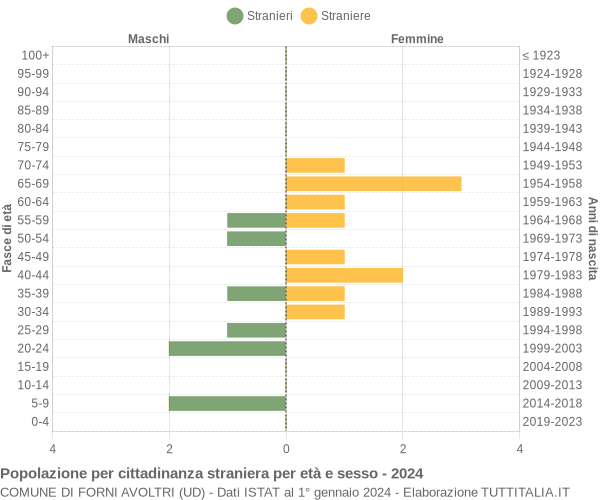 Grafico cittadini stranieri - Forni Avoltri 2024