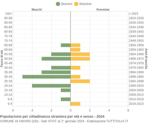 Grafico cittadini stranieri - Amaro 2024