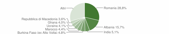 Grafico cittadinanza stranieri - San Vito al Tagliamento 2010