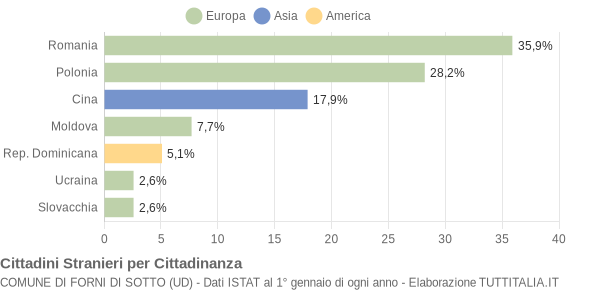 Grafico cittadinanza stranieri - Forni di Sotto 2007