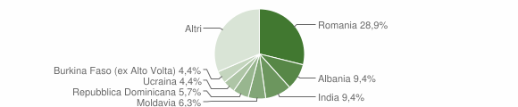 Grafico cittadinanza stranieri - Morsano al Tagliamento 2010