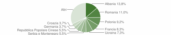 Grafico cittadinanza stranieri - Tolmezzo 2005