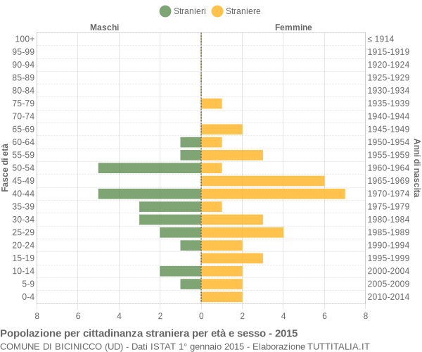 Grafico cittadini stranieri - Bicinicco 2015