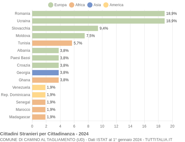 Grafico cittadinanza stranieri - Camino al Tagliamento 2024