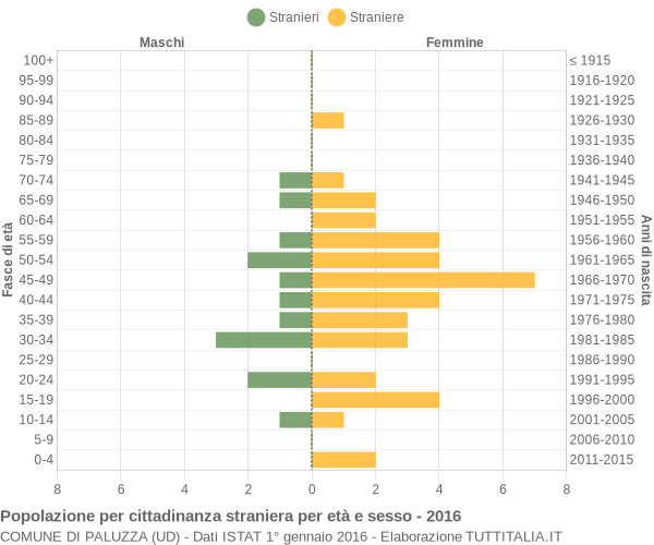 Grafico cittadini stranieri - Paluzza 2016