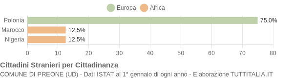 Grafico cittadinanza stranieri - Preone 2014