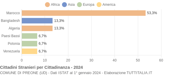 Grafico cittadinanza stranieri - Preone 2024