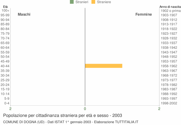 Grafico cittadini stranieri - Dogna 2003