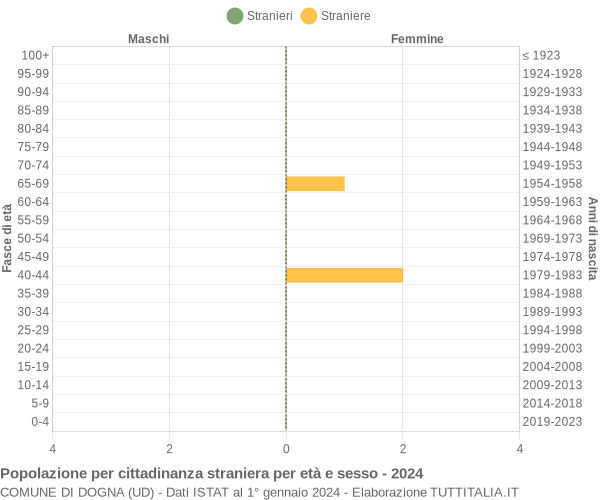 Grafico cittadini stranieri - Dogna 2024