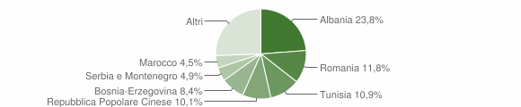 Grafico cittadinanza stranieri - Manzano 2007