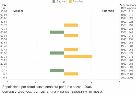 Grafico cittadini stranieri - Grimacco 2006