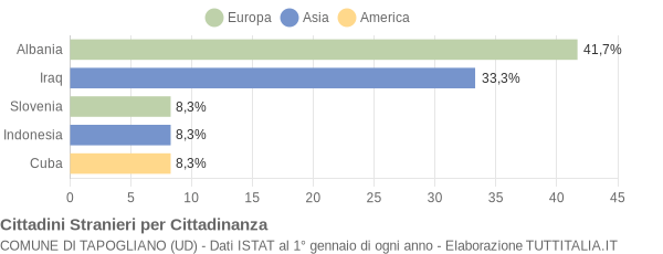 Grafico cittadinanza stranieri - Tapogliano 2006