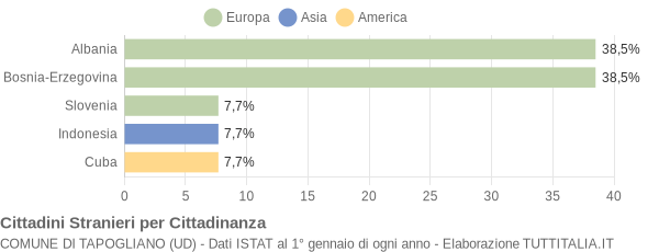 Grafico cittadinanza stranieri - Tapogliano 2007