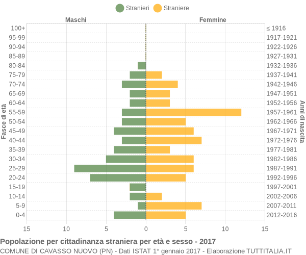 Grafico cittadini stranieri - Cavasso Nuovo 2017