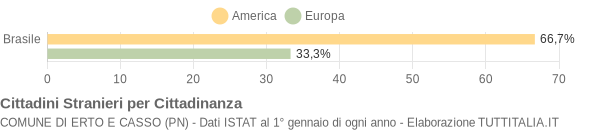 Grafico cittadinanza stranieri - Erto e Casso 2018