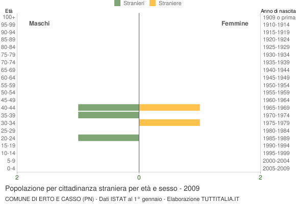 Grafico cittadini stranieri - Erto e Casso 2009