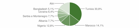 Grafico cittadinanza stranieri - Mereto di Tomba 2004