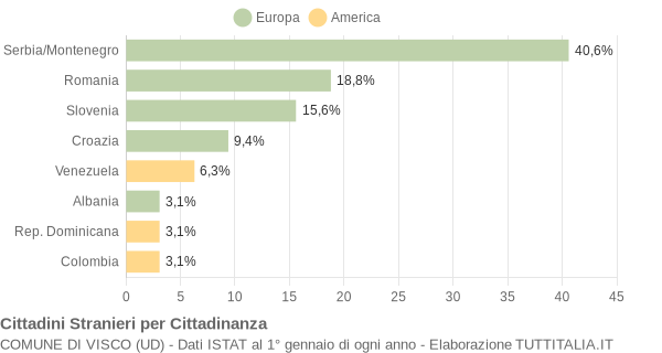 Grafico cittadinanza stranieri - Visco 2004