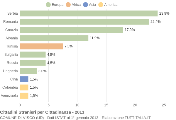 Grafico cittadinanza stranieri - Visco 2013