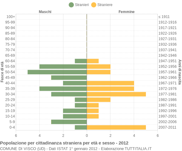 Grafico cittadini stranieri - Visco 2012