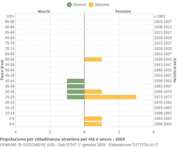 Grafico cittadini stranieri - Socchieve 2003