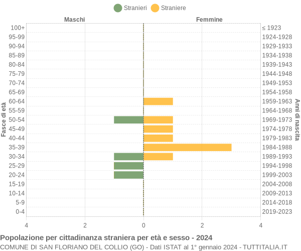 Grafico cittadini stranieri - San Floriano del Collio 2024