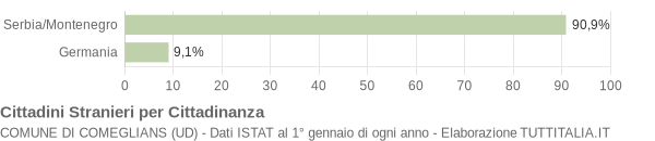 Grafico cittadinanza stranieri - Comeglians 2004