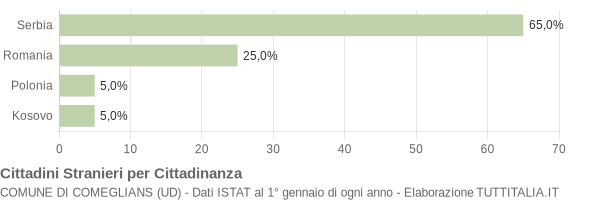 Grafico cittadinanza stranieri - Comeglians 2011