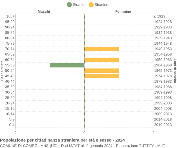 Grafico cittadini stranieri - Comeglians 2024