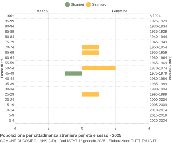Grafico cittadini stranieri - Comeglians 2025