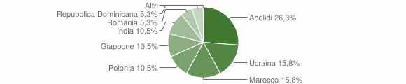 Grafico cittadinanza stranieri - Ampezzo 2005