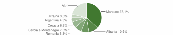 Grafico cittadinanza stranieri - Nimis 2005