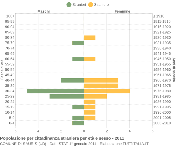 Grafico cittadini stranieri - Sauris 2011