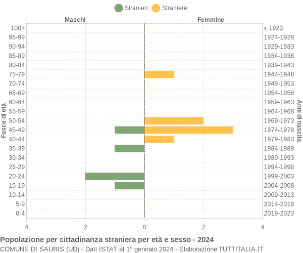 Grafico cittadini stranieri - Sauris 2024